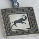 Aries zodiac silver pendant