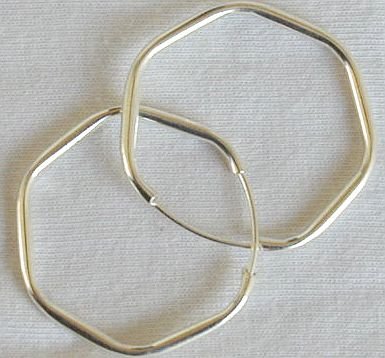 Hexagon silver earrings