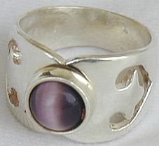 Purple cat eye ring