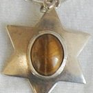 Brown cat eye David Star pendant
