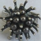 Brown thorn silver ring