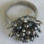 Brown thorn silver ring