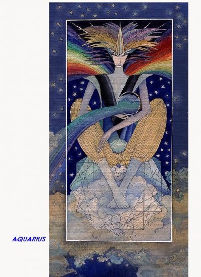 Artistic Aquarius zodiac sign poster