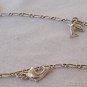 Mini dolphins silver pink anklet