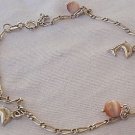 Mini dolphins silver pink anklet