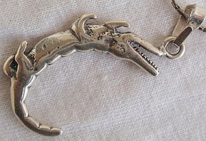 Crocodile silver pendant
