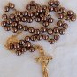 Artificial brown colored pearls beads rosary .