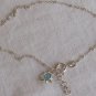 Light blue star silver anklet-A