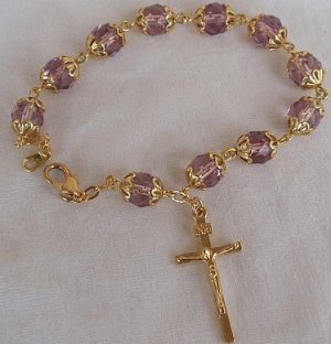 Purple golden Rosray bracelet