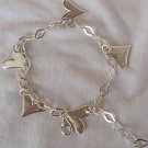 Silver hearts anklet