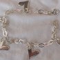 Silver hearts anklet