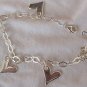 Silver hearts anklet