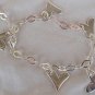 Silver hearts anklet