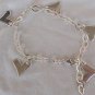 Silver hearts anklet