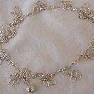 Silver leaves anklet
