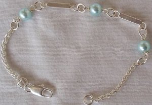 Light blue silver bracelet-A