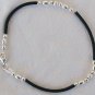 Trendy cauciu and silver bracelet