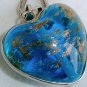 Turquoise  gold morano heart