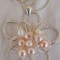 pink and white pearls pendant -B