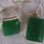 A green agate set-ring&pendant
