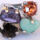 Quartz and purple crystals ring Quartz and purple crystals ring