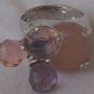 Light pink quartz and crystals ring
