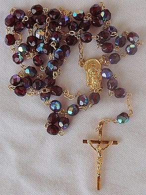 Purple crystal beads Rosary