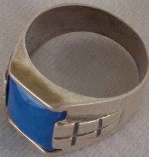 A light blue man ring