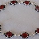 Agate silver bracelet