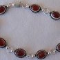 Agate silver bracelet