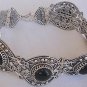 Round onyx silver bracelet