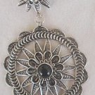 Onyx classic open silver pendant