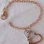 Silver and copper hearts bracelet
