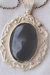 Oynx pendant with beautiful silver frame