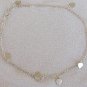 8 silver hearts anklet