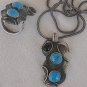 Onyx and turquoise silver set