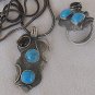 Onyx and turquoise silver set