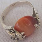 Orange cat eye snake ring