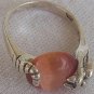 Orange cat eye snake ring