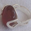 Red stone silver ring-C