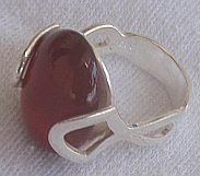 Red stone silver ring-C