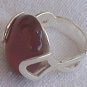 Red stone silver ring-C