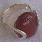 Red stone silver ring-C