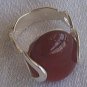 Red stone silver ring-C