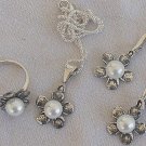 White artificial pearls set
