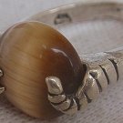 Brown cat eye silver ring Brown cat eye silver ring