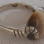 Brown cat eye silver ring