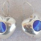 Blue cat eye hearts earrings