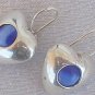 Blue cat eye hearts earrings