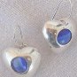 Blue cat eye hearts earrings